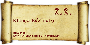 Klinga Károly névjegykártya